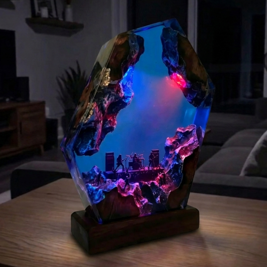 Metallica resin lamp